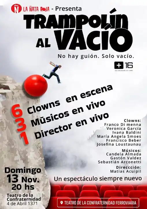 La Ñata Roja estrena “Trampolín al Vacío”, un espectáculo de improvisación clown para adultos