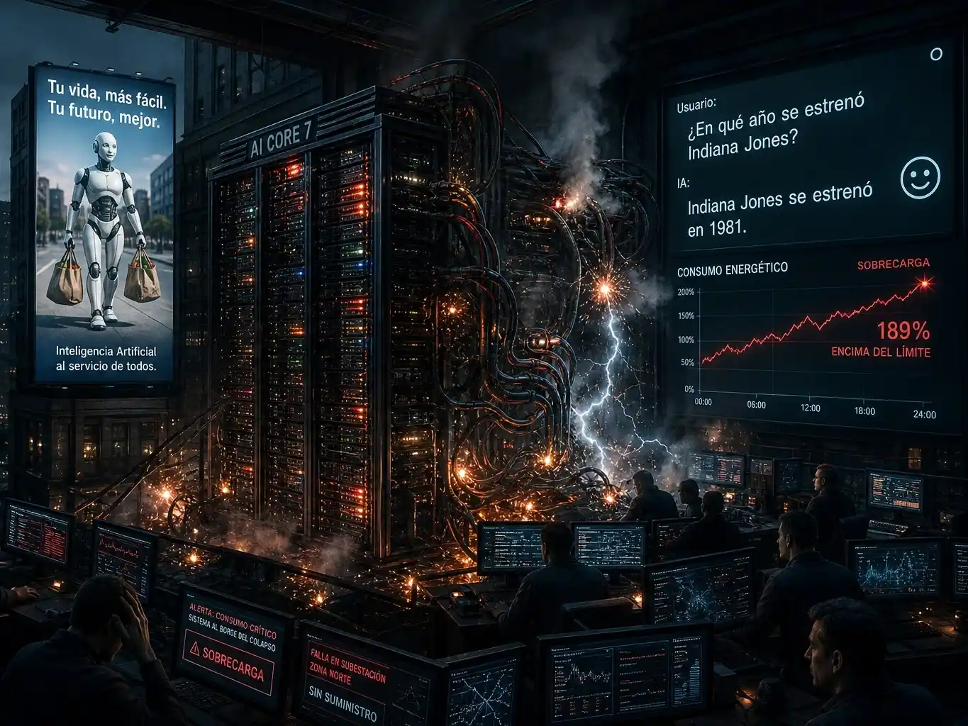 La inteligencia artificial no tiene ideas, no tiene iniciativa y consume tanta electricidad como una ciudad entera. La historia del siglo que nos están vendiendo tiene un problema: no cierra.