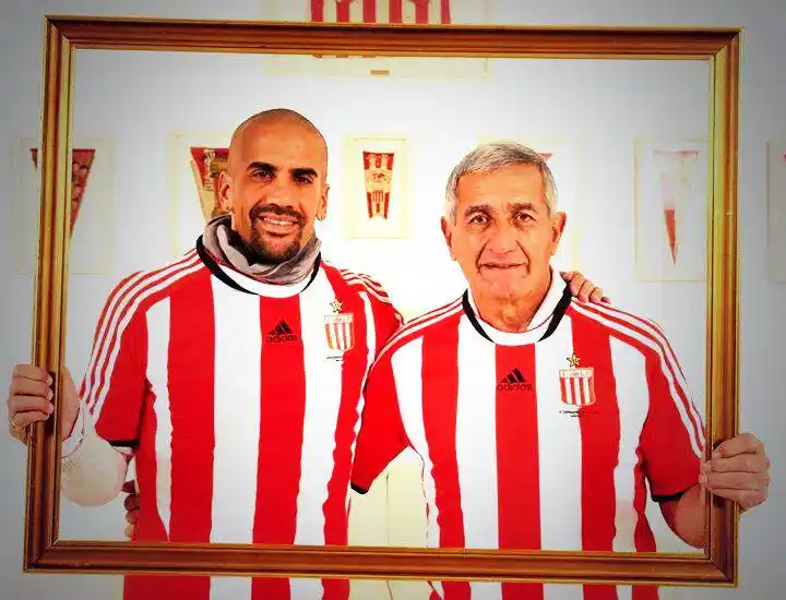Juan Sebastián Verón junto a su padre, Juan Ramón.