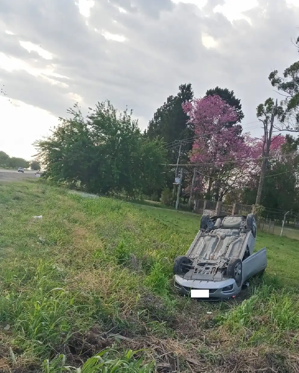 Paranaenses que regresaban de Viale protagonizaron un vuelco con auto sobre Ruta 18