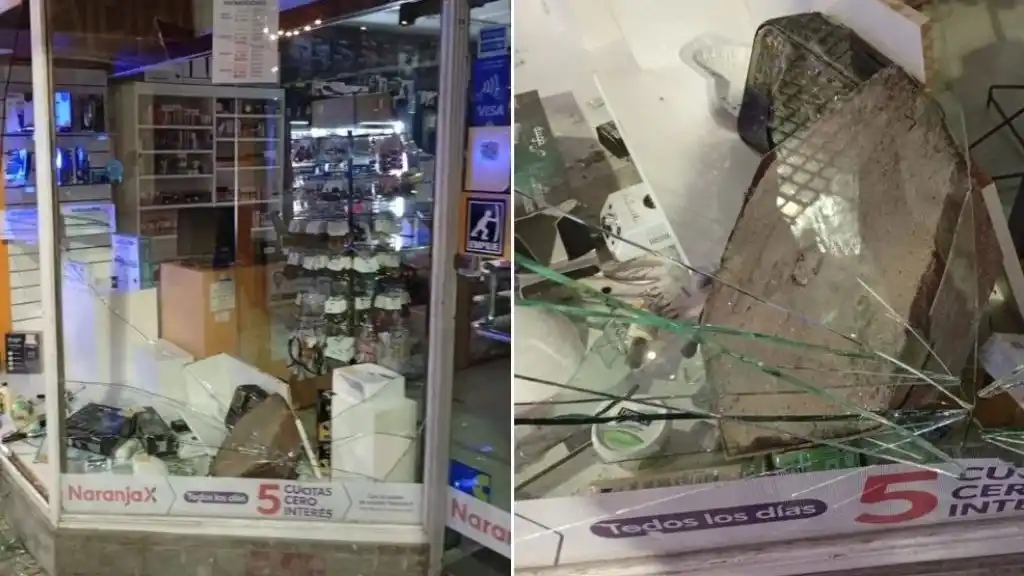 Los daños en Raffi (San Martín 2200) fueron de importancia. Crédito: Guillermo Di Salvatore.