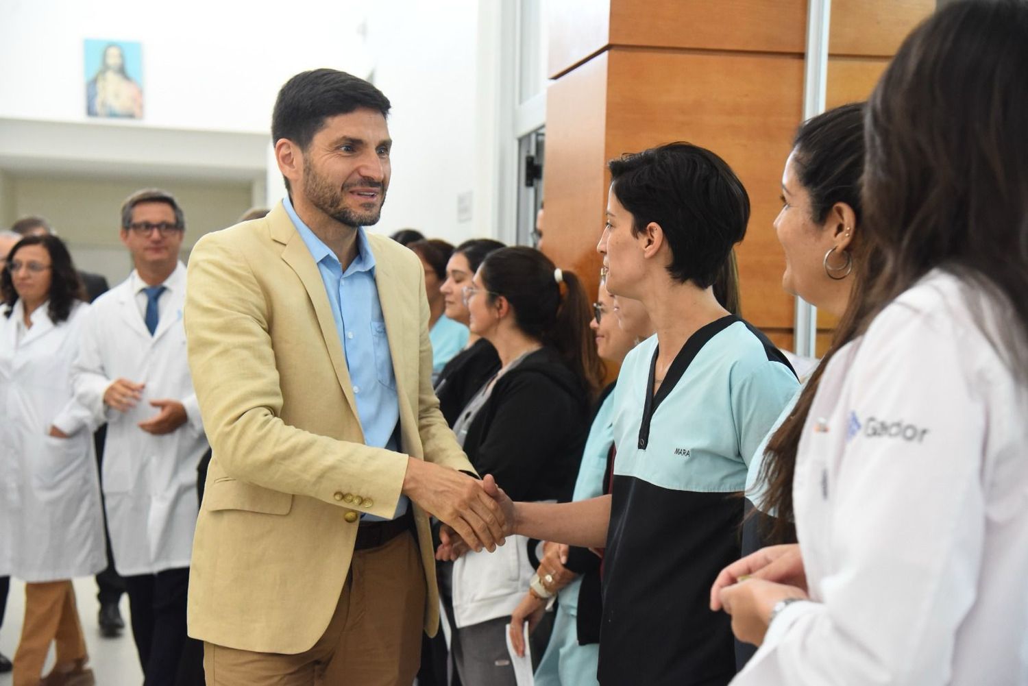 Maximiliano Pullaro en la asunción de autoridades del hospital Gutiérrez de Venado Tuerto.