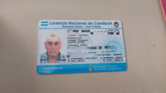 Licencia de conducir encontrada