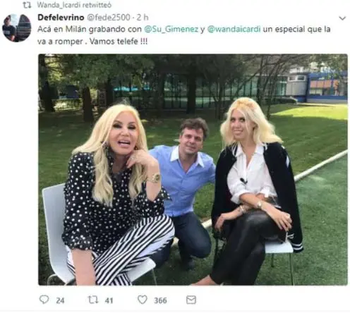Las primeras imágenes de Susana Giménez en Italia con Wanda Nara