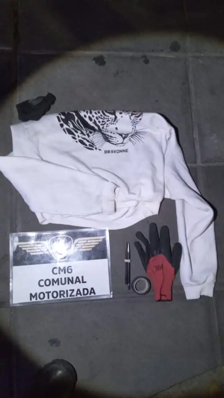 elementos incautados en detención motochorros