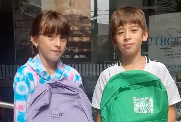 Los hijos de los afiliados pudieron contar con su kit para el comienzo de las clases.