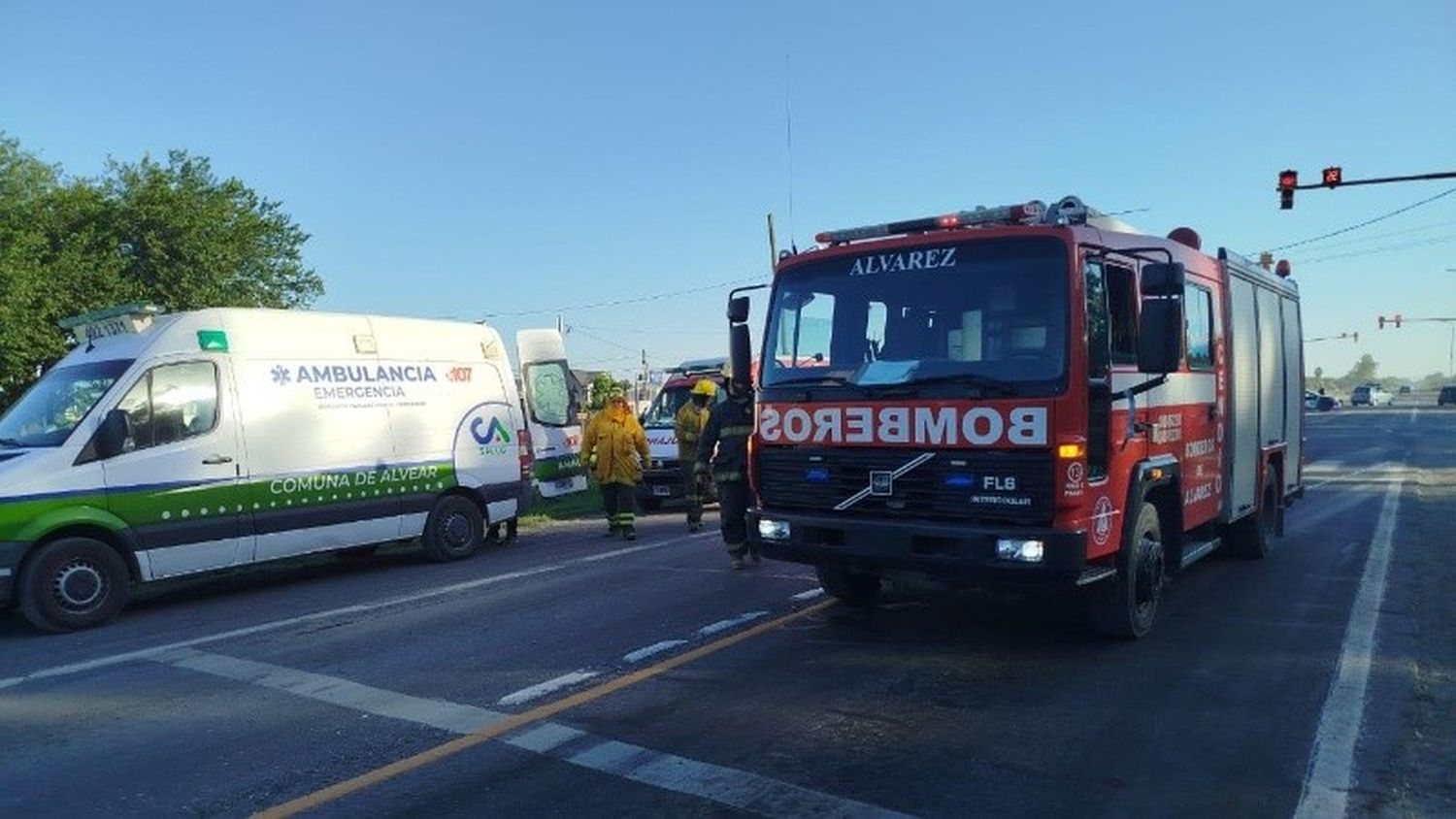 El hombre herido fue trasladado en un helicóptero.