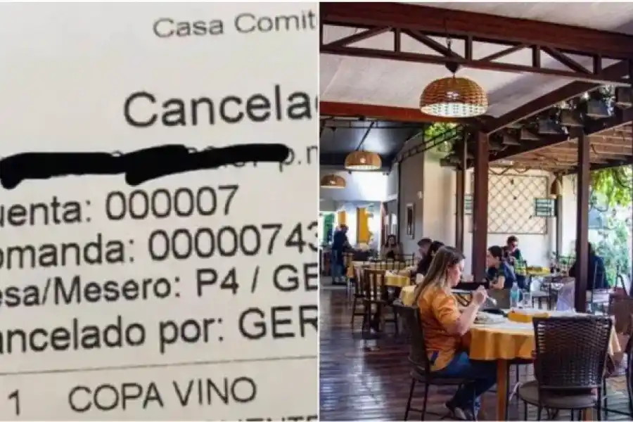 "Feo está...": pidió un vino en un restaurante, lo devolvió porque estaba "feo" y el ticket de devolución lo descolocó