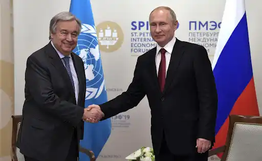 Rusia anuncia reunión Putin-Guterres: tras la cumbre de los BRICS