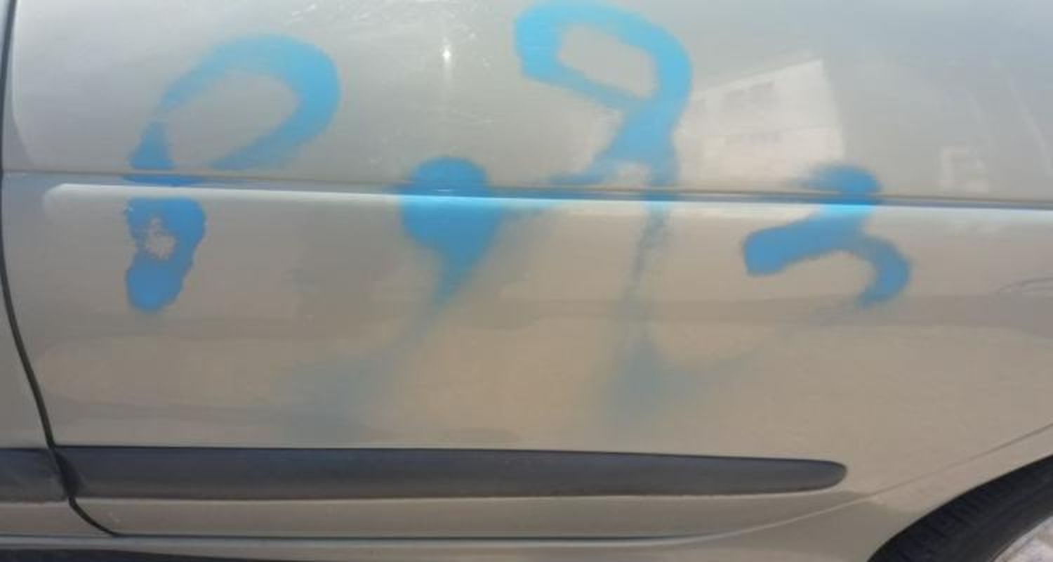 Dejó su auto estacionado frente a su casa y se lo rayaron con aerosol