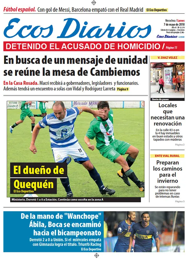 Tapa del 7 de mayo de 2018