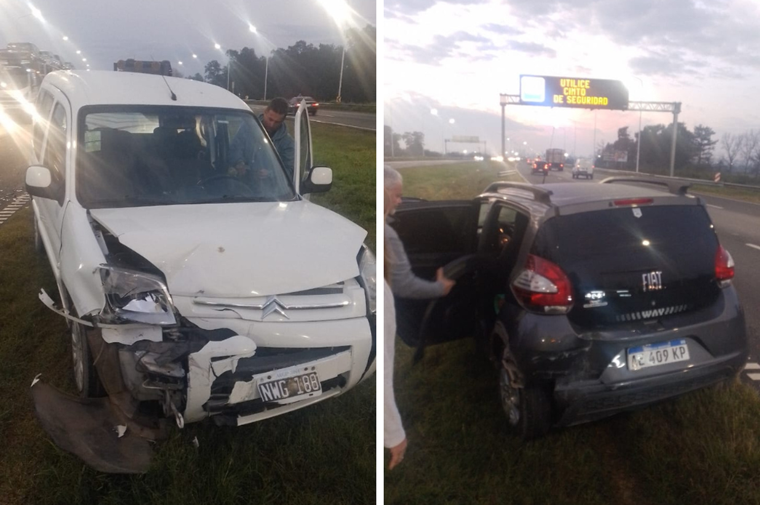 Otro accidente de tránsito en la autopista Santa Fe- Rosario: chocaron un auto y una camioneta a la altura de Colón