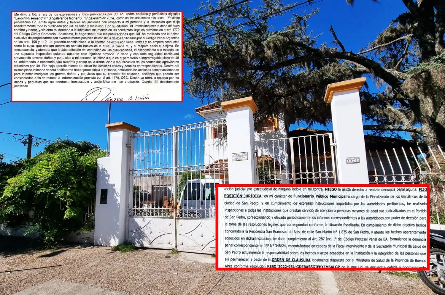 El intercambio epistolar de Gómez y Lafalce.