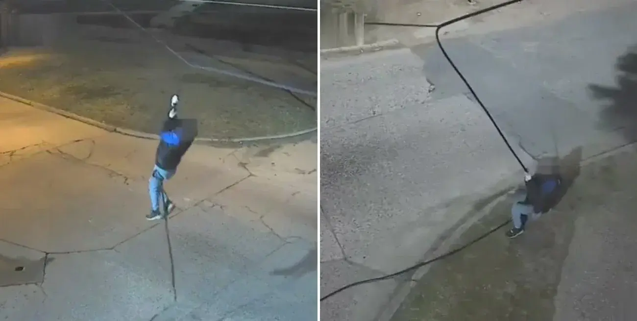 Lo detectaron colgado del tendido eléctrico cuando intentaba robar cables en Córdoba