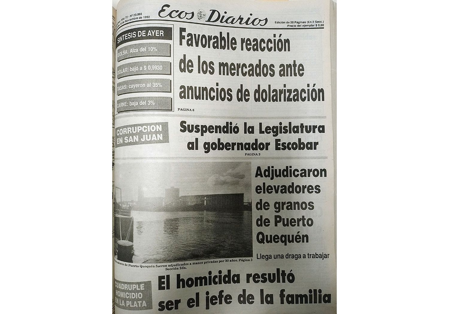 Miércoles 18 de noviembre de 1992
