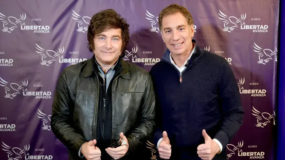 El presidente Javier Milei y el jefe de Gabinete, Diego Santilli.