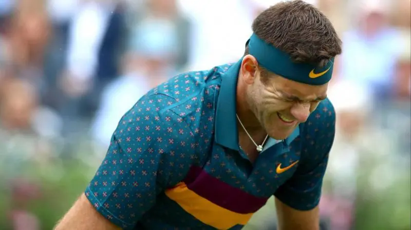 Del Potro se fracturó la rótula derecha