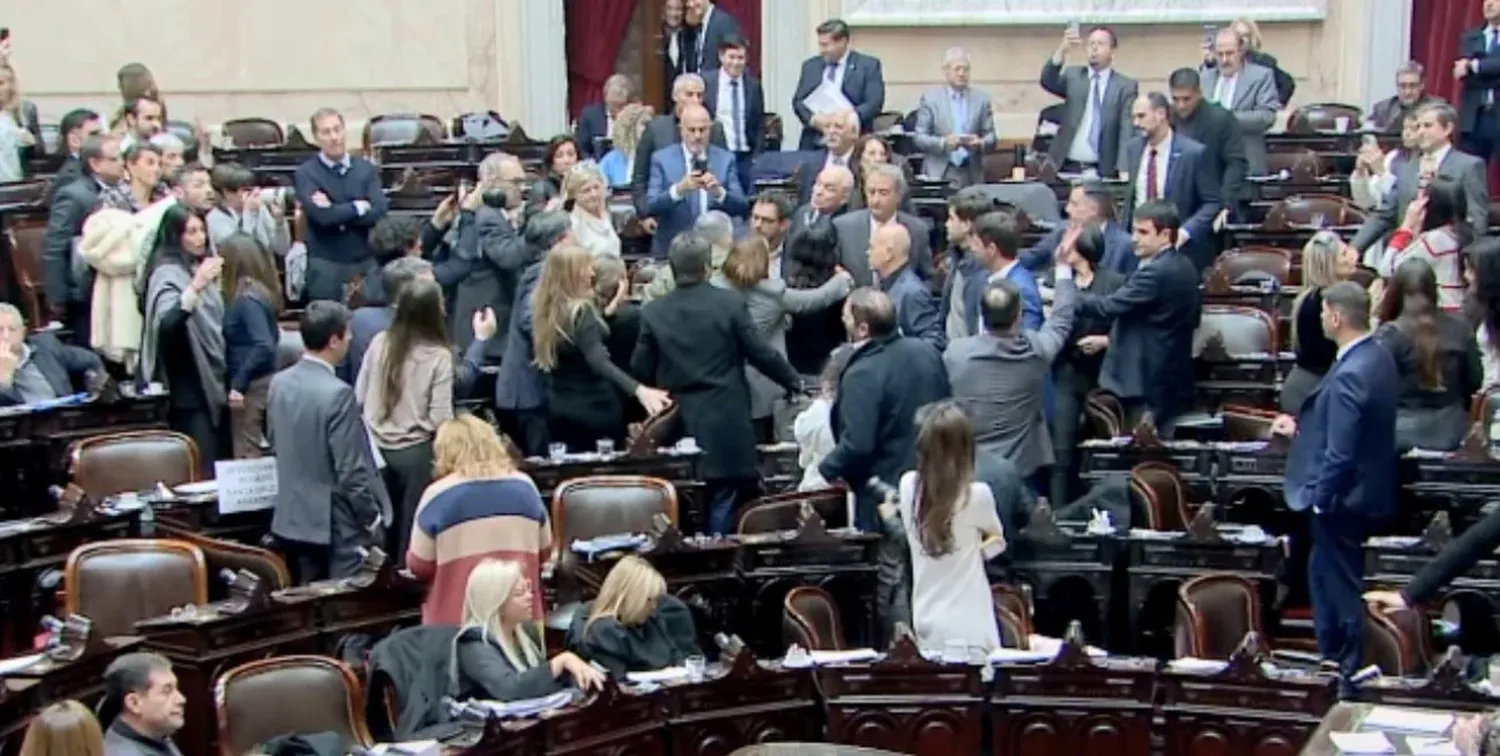Después de un encontronazo entre diputados de Unión por la Patria y La Libertad Avanza, el presidente de la Cámara, Martín Menem, dio por levantada la sesión.