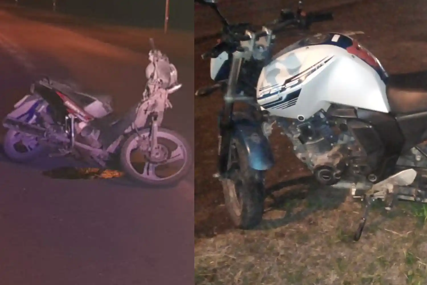 Chocaron dos motos de frente en ruta 1001 y Chivilcoy