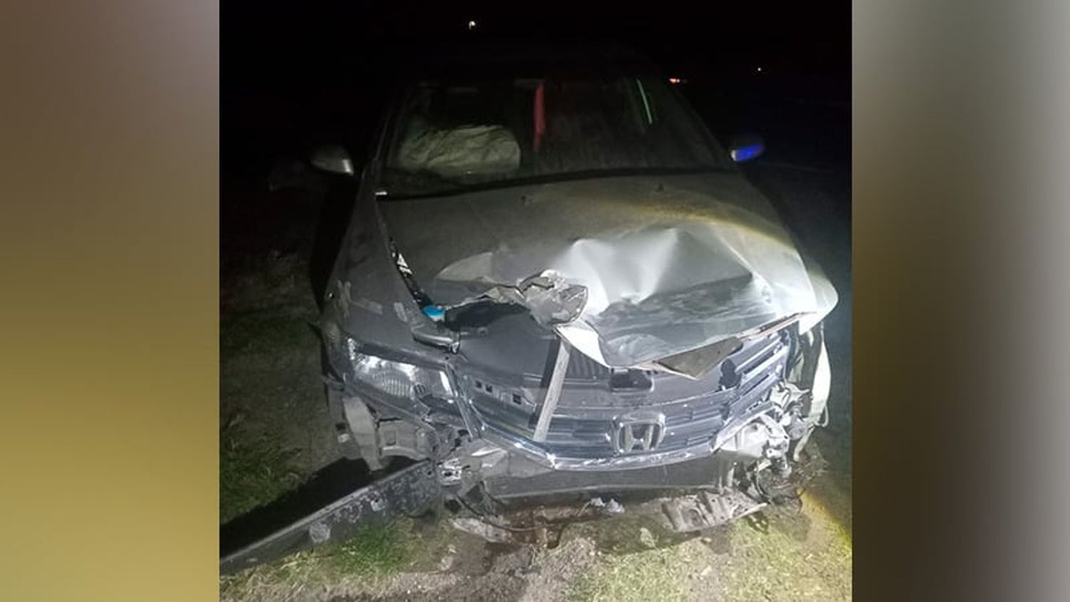 Fuerte despiste y choque de un auto sobre la ruta 12 en el sur entrerriano