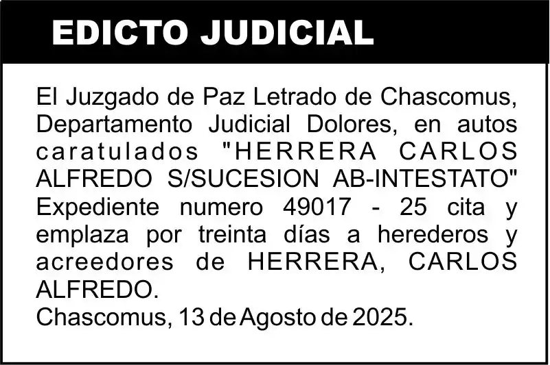 HERRERA CARLOS ALFREDO S/SUCESION AB-INTESTATO