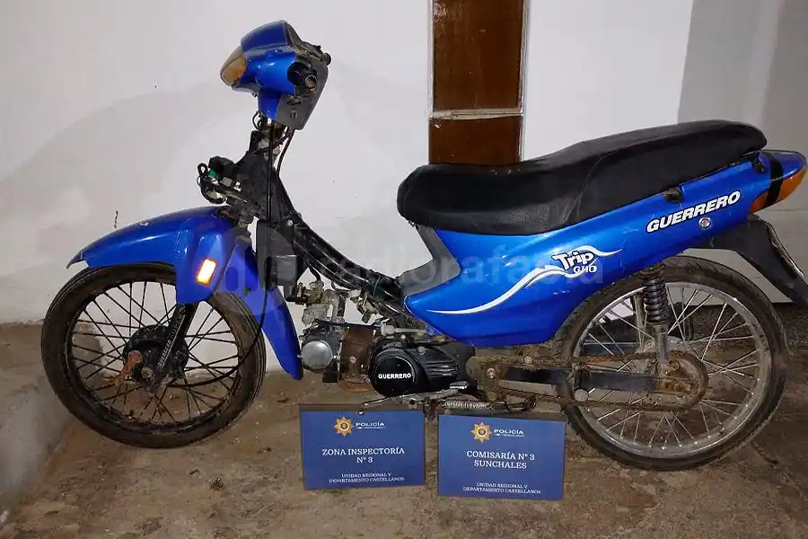 Sunchales: secuestraron otra motocicleta en estado de abandono