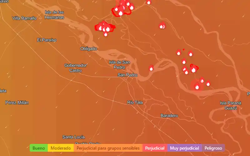 El índice de calidad de aire en San Pedro continúa en valores perjudiciales y pronostican tormenta para los próximos días