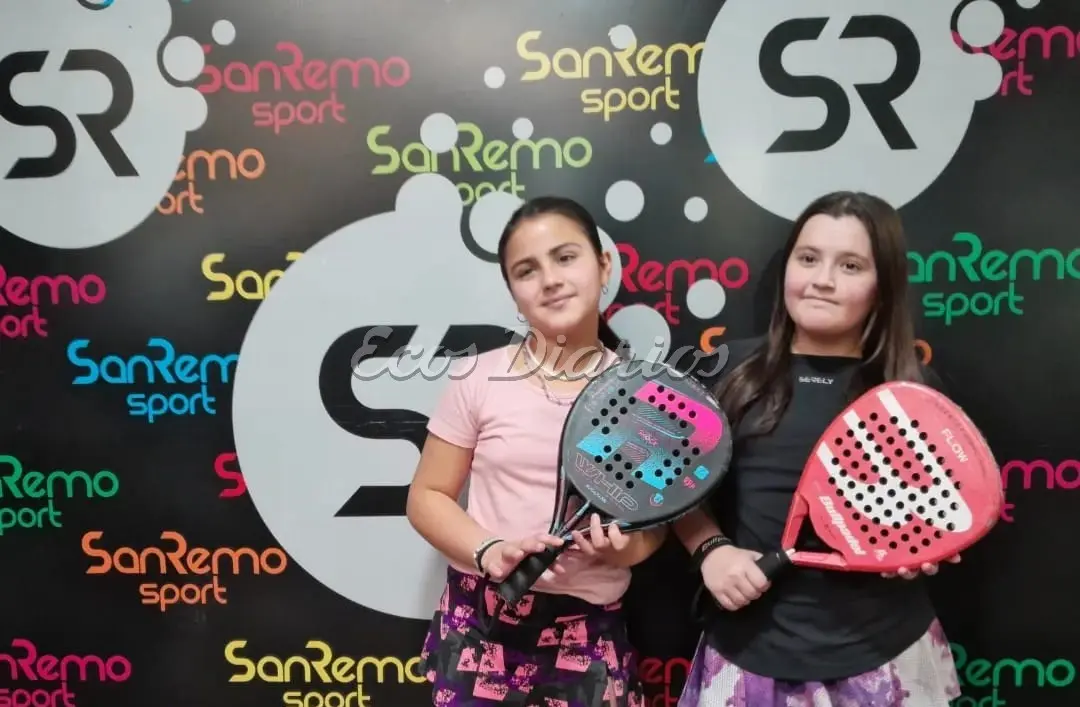 Campeonas nacionales. Isabella Gavilán, junto a su par de Resistencia, Rhaiza Hamue