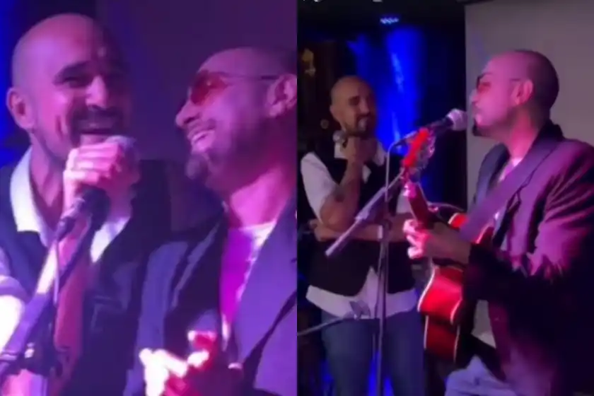 ¡Sorpresa!: Abel Pintos se subió a cantar con un artista que le estaba haciendo un show tributo