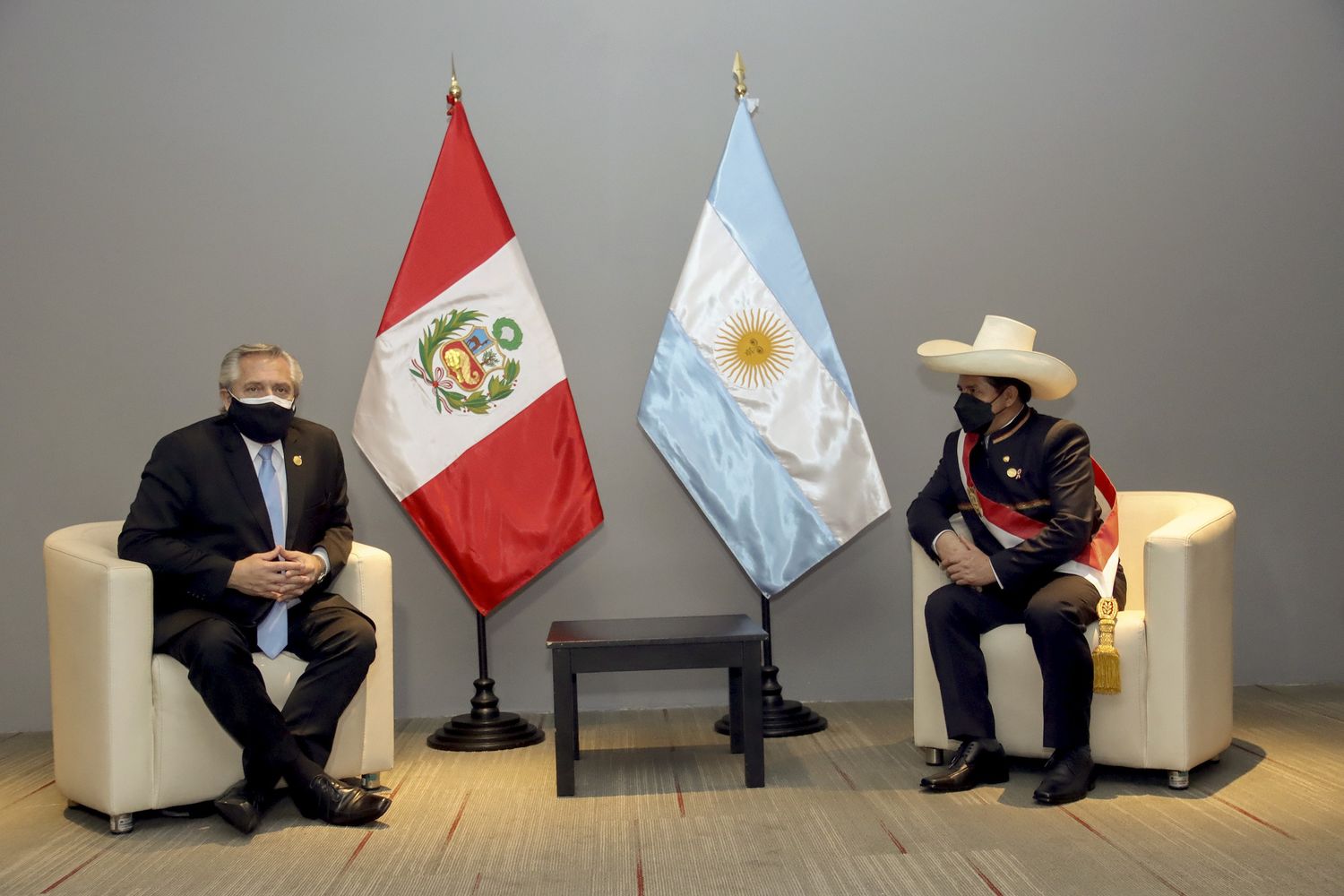 Fernández participó de la asunción de Pedro Castillo como presidente de Perú