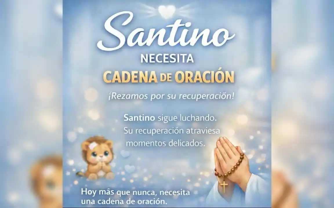 Vuelven a pedir cadena de oración por Santino, que sigue delicado en el Garrahan