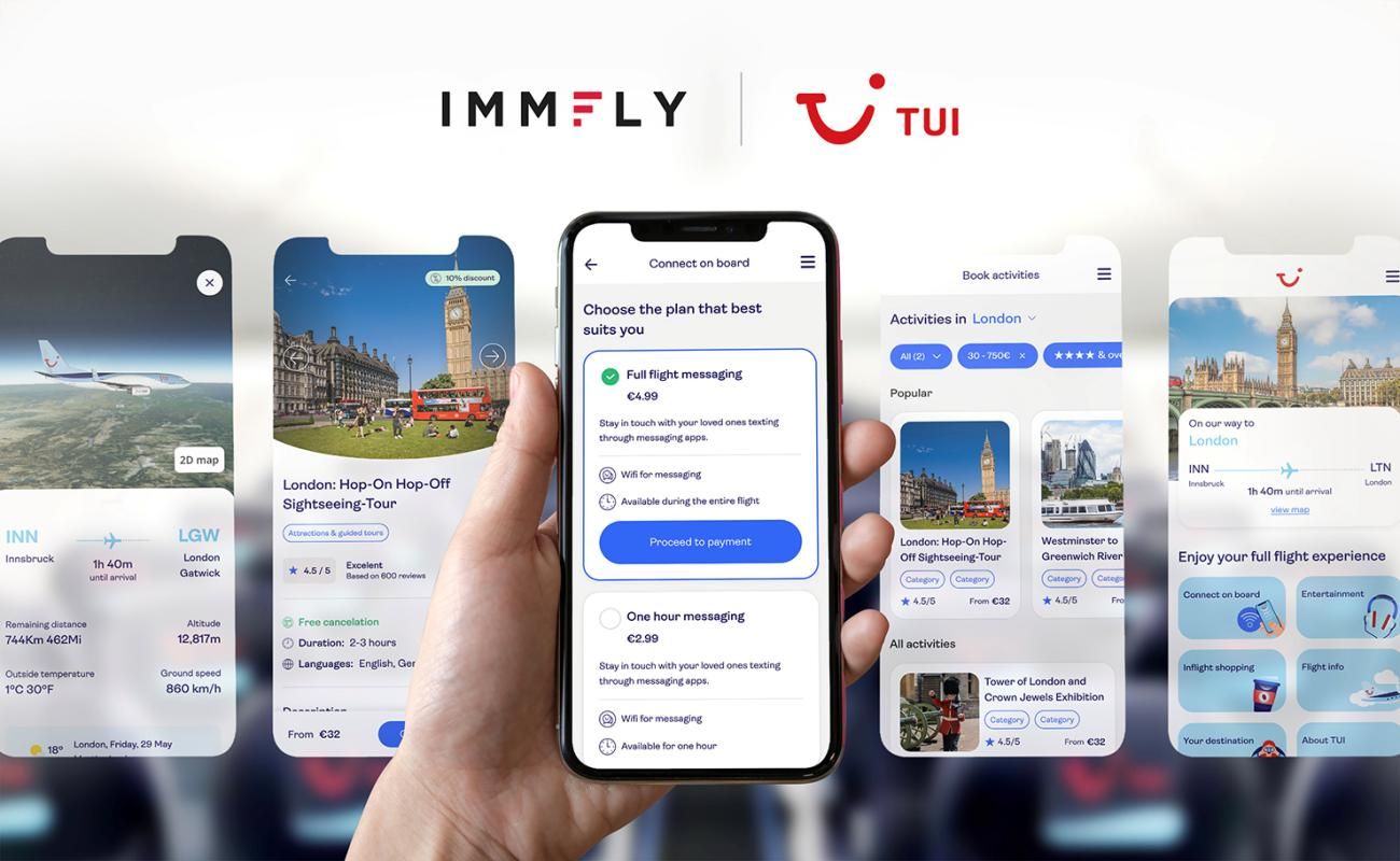 La alianza de TUI, Immfly e Iridium es finalista en un premio a la innovación en aviación