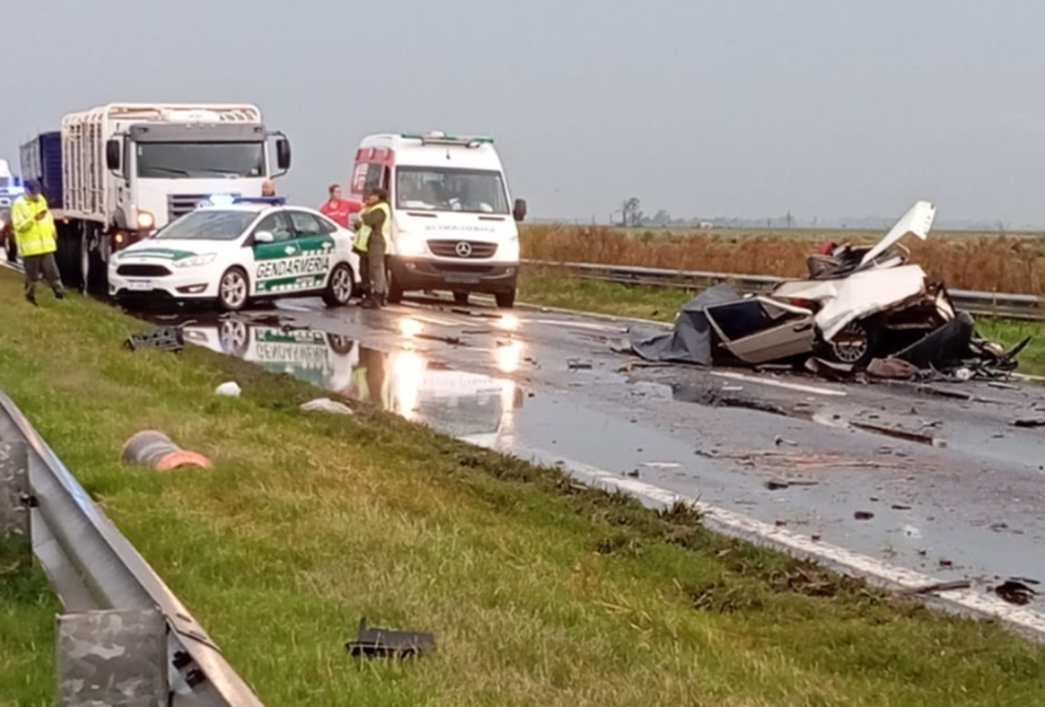 Choque fatal entre un auto y un camión en la ruta 33: murieron un hombre y su hijo de 9 años