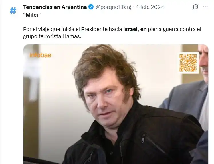 Milei viajará a Israel