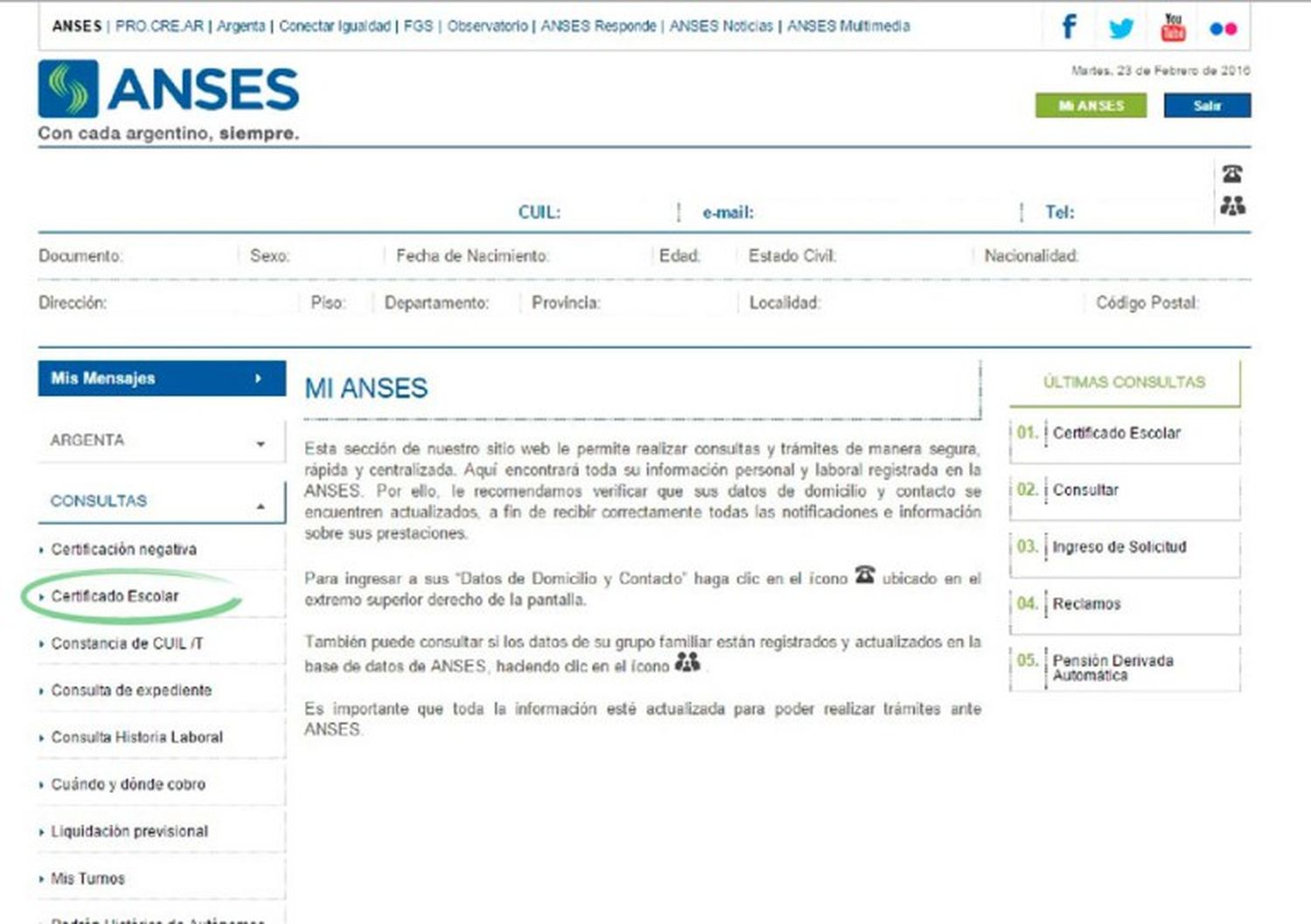 ANSES: Consulta desde la web si el certificado escolar fue presentado