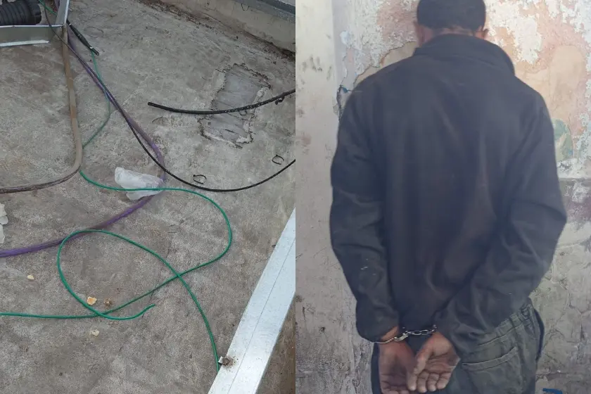 Lo descubrieron cortando cables en el techo de un banco y quedó detenido
