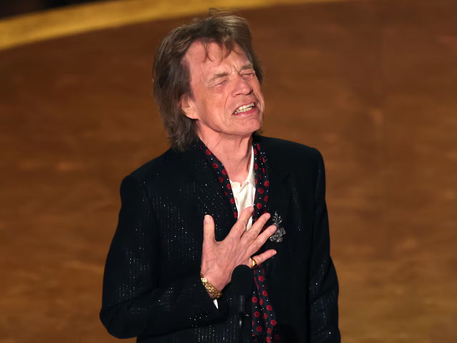 Mick Jagger sorprendió en los Premios Oscar