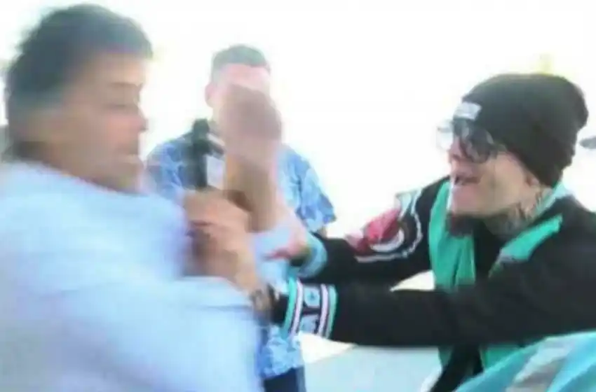 Alex Caniggia fue perseguido por un periodista, se enojó y lo agredió