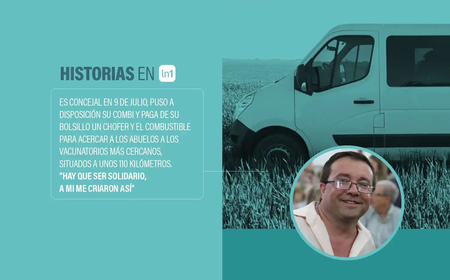 El noble gesto de un concejal en 9 de Julio: Lleva abuelos de su pueblo a más de 100 kilómetros para que puedan vacunarse