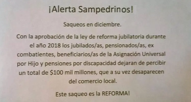 Tras la polémica por volantes con la leyenda “saqueos en diciembre”, Militancia para la Victoria emitió una aclaración
