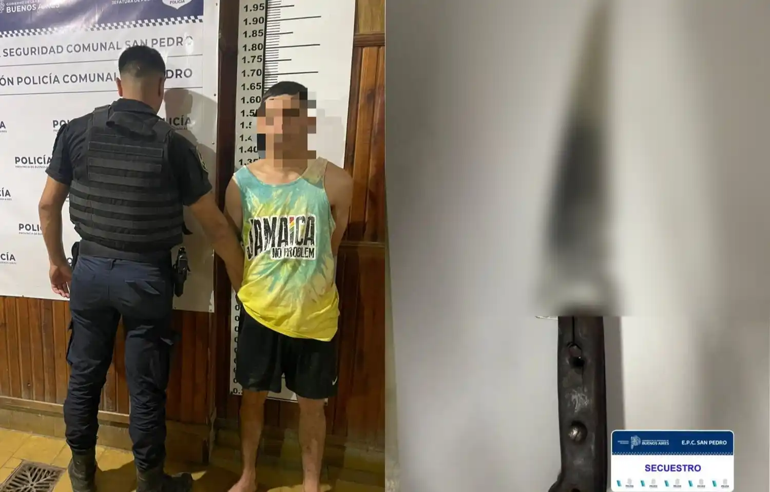 El aprehendido fue trasladado a la Comisaría.