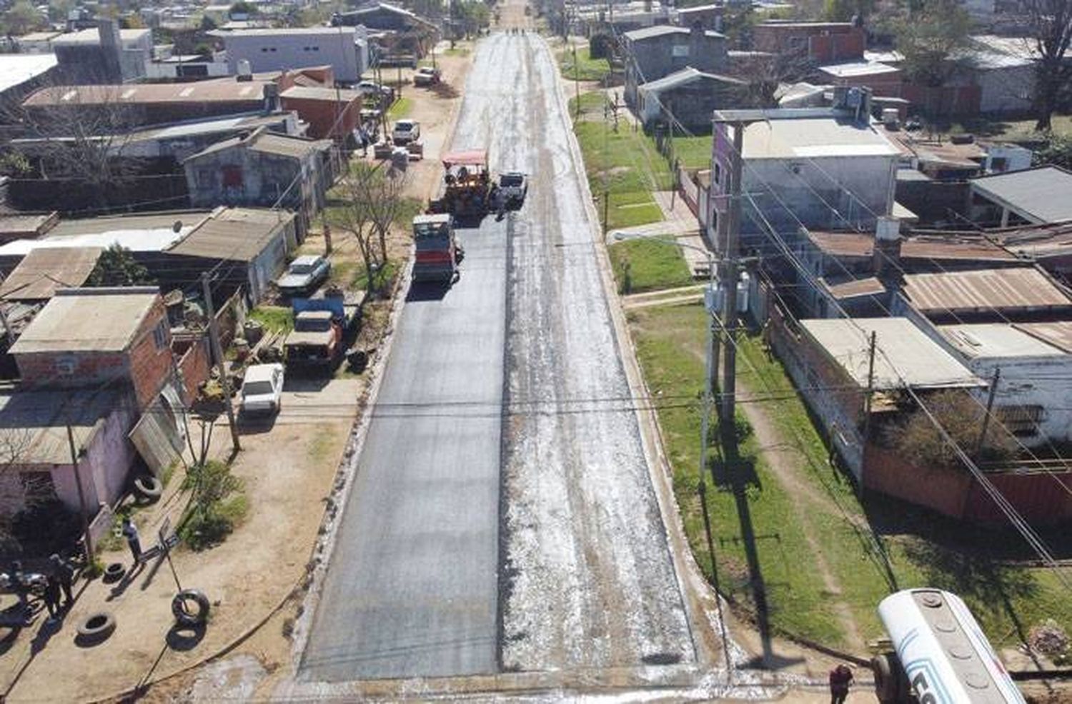 Francolini recorrió la obra  de calle La Pampa