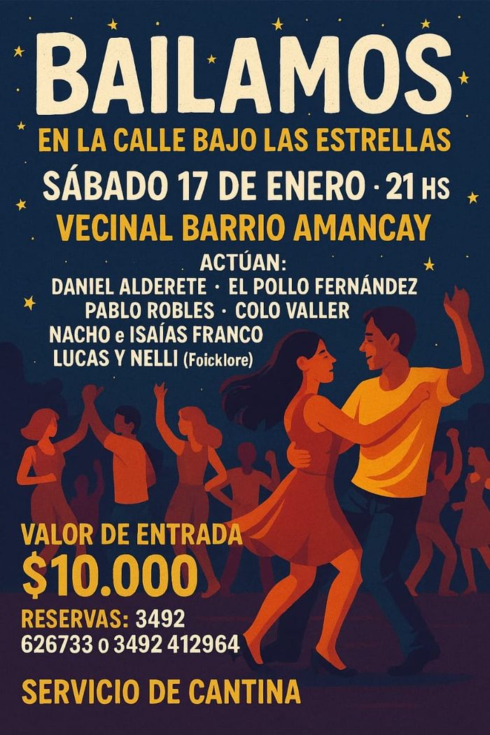 Baile bajo las estrellas en el barrio Amancay