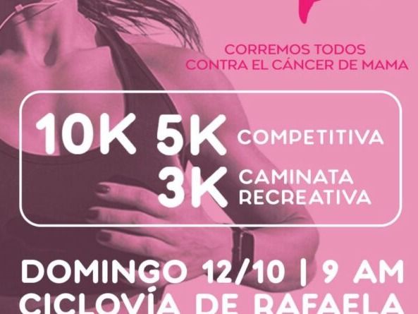 El domingo desde las 8, se realizará la Carrera Rosa por la lucha contra el cáncer de Mama.