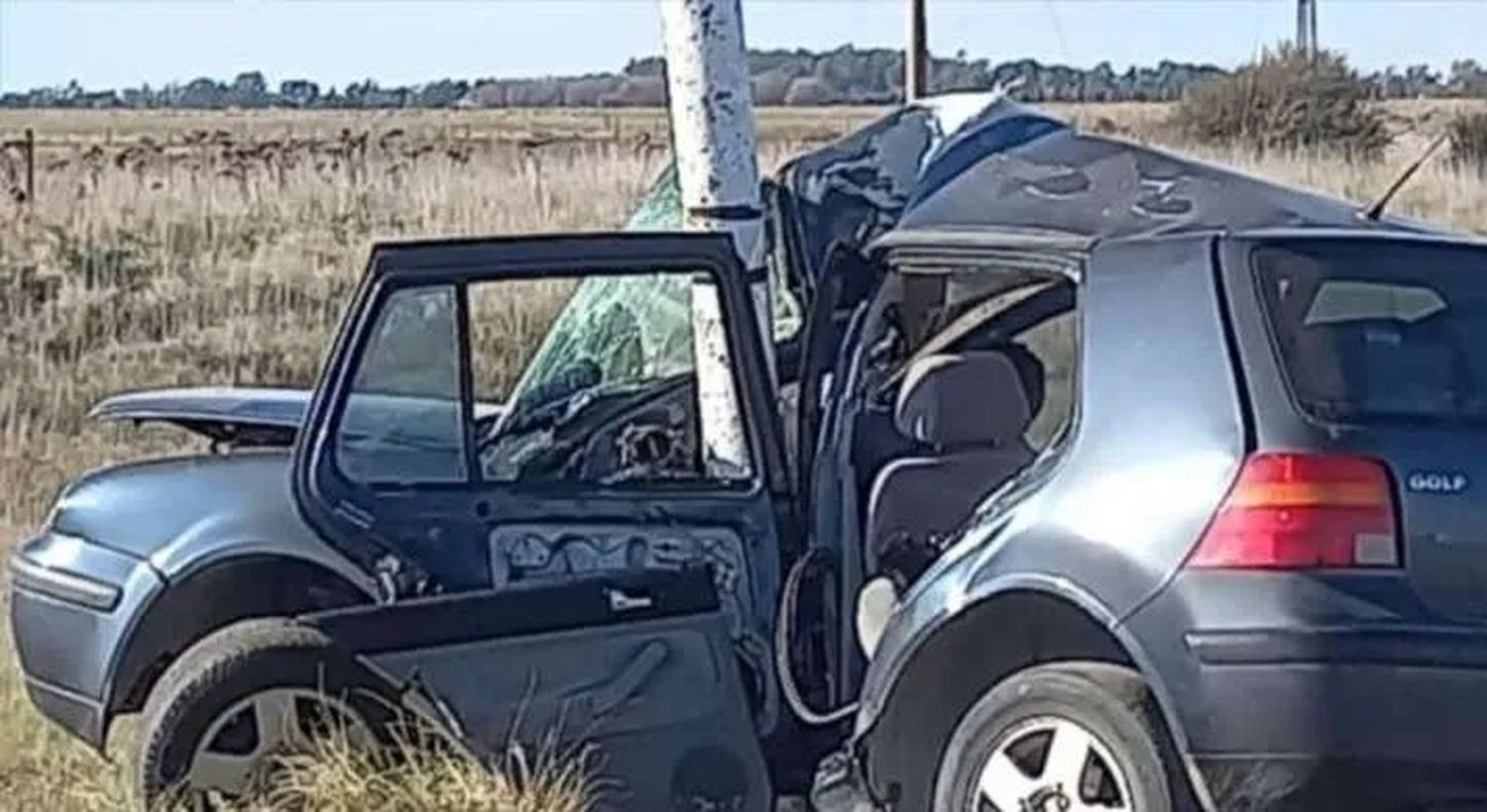 Accidente fatal sobre la Ruta 3 de Tres Arroyos: Un auto se despistó y chocó contra una columna