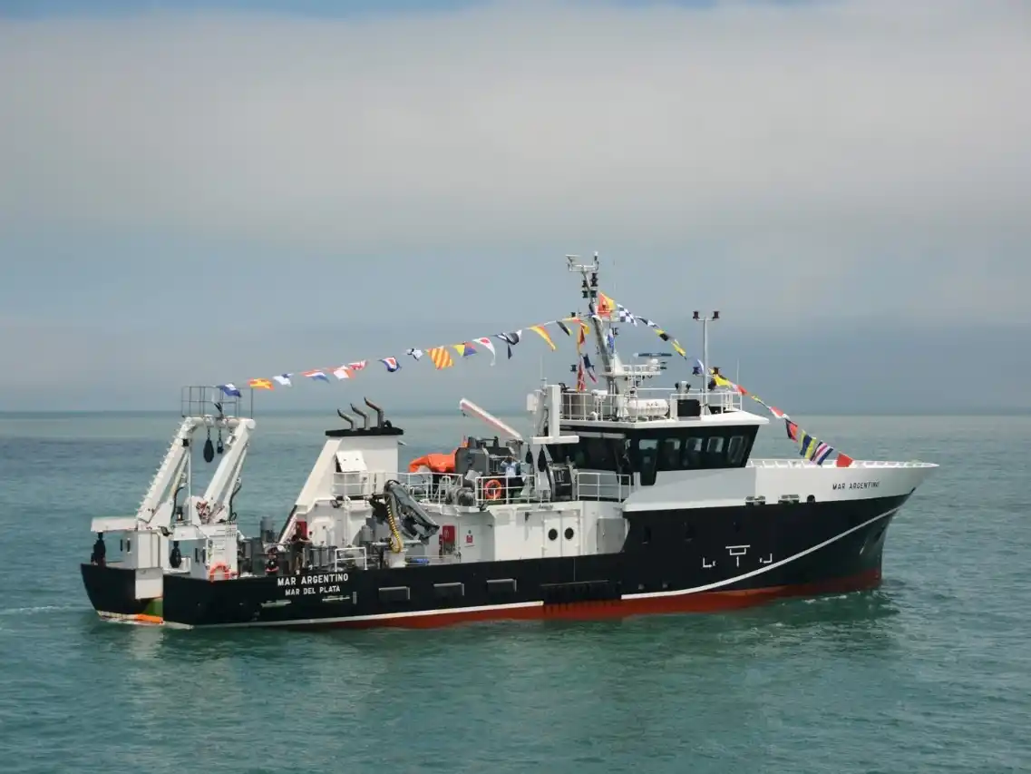 La misión se llevará adelante a bordo del Buque de Investigación Pesquera Oceanográfica (BIPO) “Mar Argentino”. Foto: INIDEP.