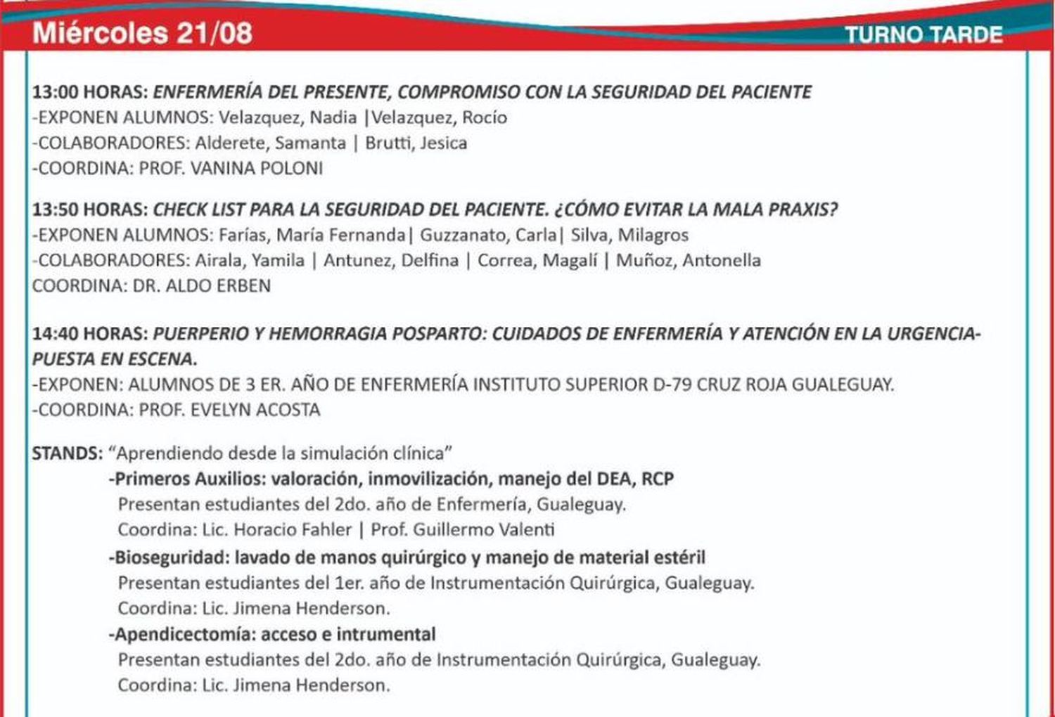 Jornada estudiantil y acto de graduación de la Cruz Roja Gualeguay
