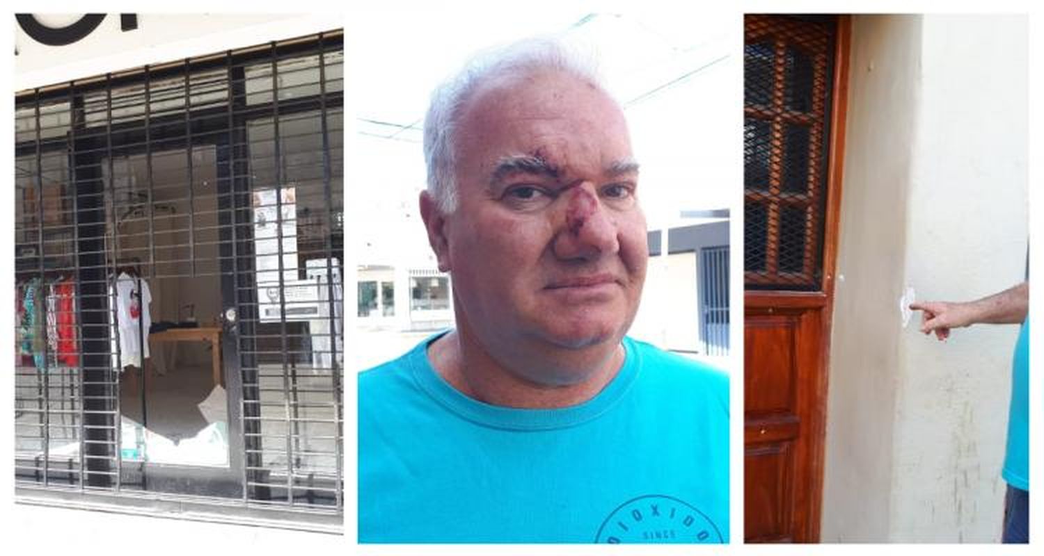Madrugada violenta en el centro: rompieron vidrieras, robaron, quisieron entrar a viviendas e hirieron a vecinos