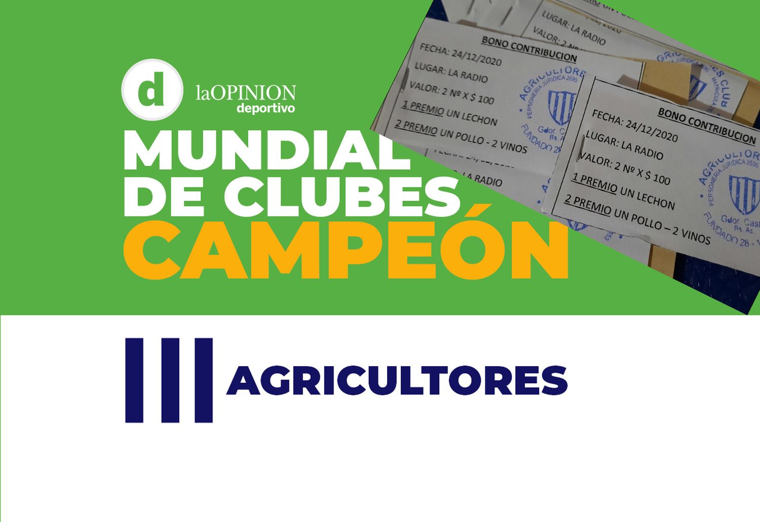 Mundial de Clubes: Agricultores junta fondos con una rifa cuyo premio es el lechón que recibió por ser campeón