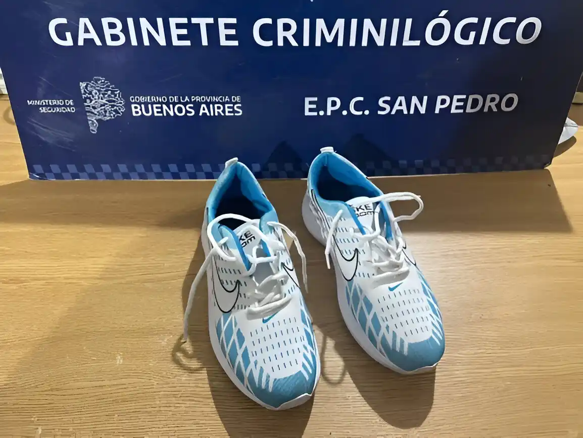 El par de zapatillas recuperadas, robadas en ese comercio.